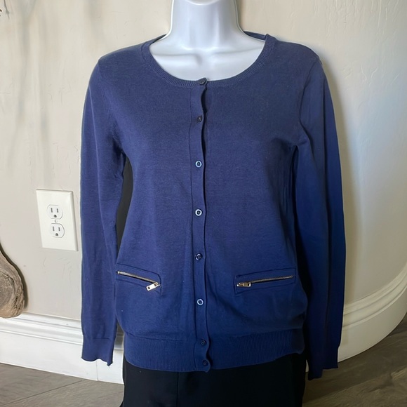 Philosophy women’s Navy Cardigan Size Small - Picture 1 of 7